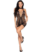 LEG AVENUE - 81675 Neckholder-Minikleid Schwarz - Einheitsgröße - ONE SIZE / NEGRO