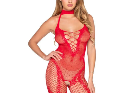 LEG AVENUE - 89336 BODYSTOCKING OHNE SCHRITT ROT - EINE GRÖSSE