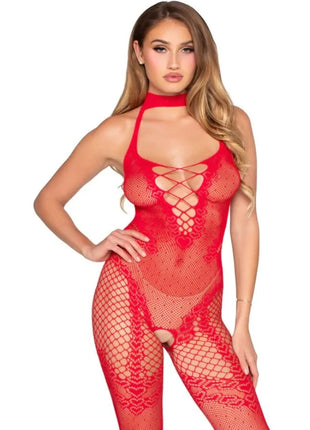 LEG AVENUE - 89336 BODYSTOCKING OHNE SCHRITT ROT - EINE GRÖSSE