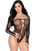 LEG AVENUE - 89361 BODYSUIT MIT SCHWARZEM BOLERO IM SCHRITT - EINE GRÖSSE