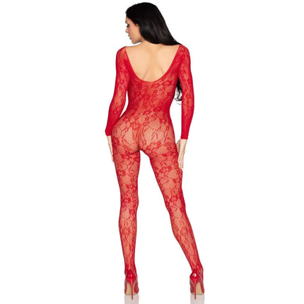 LEG AVENUE - 89366 SPITZEN-DESSOUS-BODYSTOCKING ROT - EINHEITSGRÖSSE