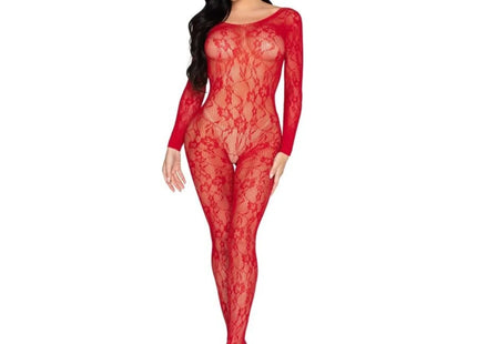 LEG AVENUE - 89366 SPITZEN-DESSOUS-BODYSTOCKING ROT - EINHEITSGRÖSSE
