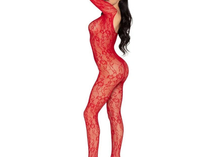 LEG AVENUE - 89366 SPITZEN-DESSOUS-BODYSTOCKING ROT - EINHEITSGRÖSSE