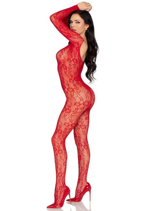 LEG AVENUE - 89366 SPITZEN-DESSOUS-BODYSTOCKING ROT - EINHEITSGRÖSSE