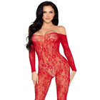 LEG AVENUE - 89366 SPITZEN-DESSOUS-BODYSTOCKING ROT - EINHEITSGRÖSSE