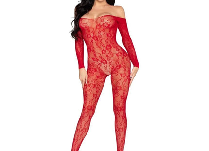 LEG AVENUE - 89366 SPITZEN-DESSOUS-BODYSTOCKING ROT - EINHEITSGRÖSSE