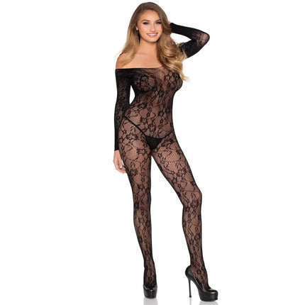 LEG AVENUE - 89366 SPITZEN-DESSOUS-BODYSTOCKING SCHWARZ - EINHEITSGRÖSSE