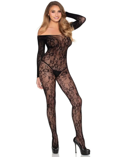 LEG AVENUE - 89366 SPITZEN-DESSOUS-BODYSTOCKING SCHWARZ - EINHEITSGRÖSSE