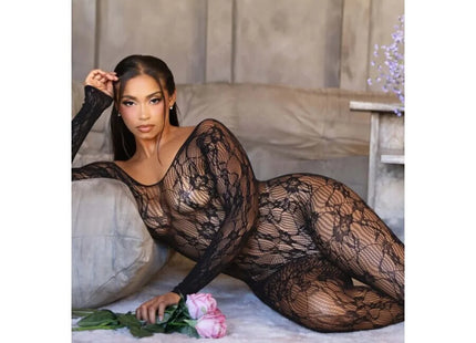 LEG AVENUE - 89366 SPITZEN-DESSOUS-BODYSTOCKING SCHWARZ - EINHEITSGRÖSSE