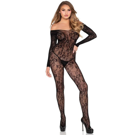 LEG AVENUE - 89366 SPITZEN-DESSOUS-BODYSTOCKING SCHWARZ - EINHEITSGRÖSSE