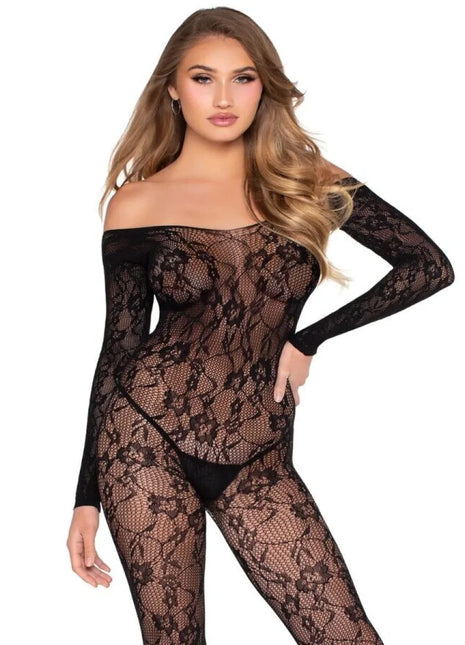 LEG AVENUE - 89366 SPITZEN-DESSOUS-BODYSTOCKING SCHWARZ - EINHEITSGRÖSSE