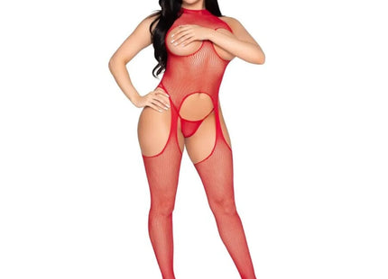 LEG AVENUE - 89374 CUPLESS BODYSTOCKING UND PANTY RED - EINHEITSGRÖSSE