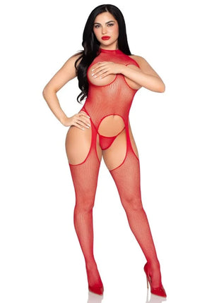 LEG AVENUE - 89374 CUPLESS BODYSTOCKING UND PANTY RED - EINHEITSGRÖSSE