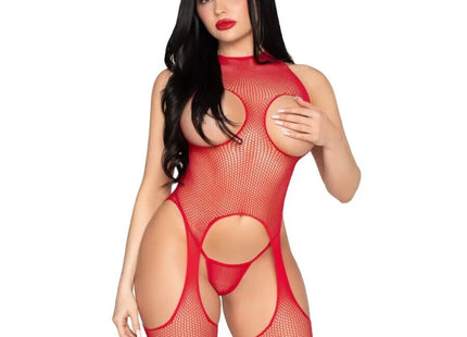 LEG AVENUE - 89374 CUPLESS BODYSTOCKING UND PANTY RED - EINHEITSGRÖSSE