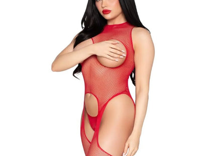 LEG AVENUE - 89374 CUPLESS BODYSTOCKING UND PANTY RED - EINHEITSGRÖSSE