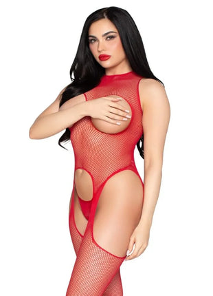 LEG AVENUE - 89374 CUPLESS BODYSTOCKING UND PANTY RED - EINHEITSGRÖSSE