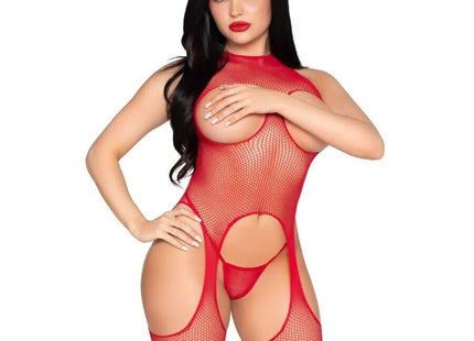 LEG AVENUE - 89374 CUPLESS BODYSTOCKING UND PANTY RED - EINHEITSGRÖSSE