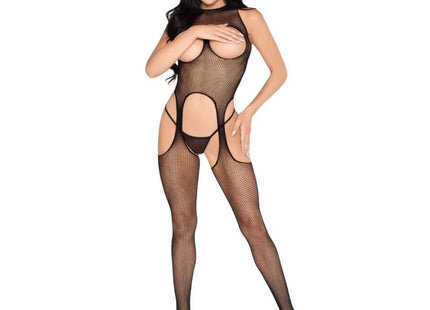 LEG AVENUE - 89374 CUPLESS BODYSTOCKING UND PANTY SCHWARZ - EINHEITSGRÖSSE