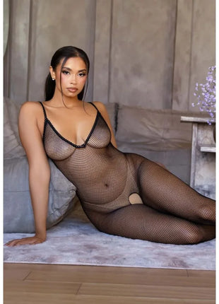 LEG AVENUE - 89375 SCHRITTLOSER NETZBODY SCHWARZ - EINHEITSGRÖSSE