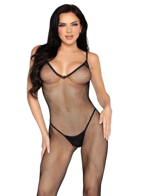 LEG AVENUE - 89375 SCHRITTLOSER NETZBODY SCHWARZ - EINHEITSGRÖSSE