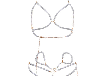 LEG AVENUE - BH-ARMBNDER UND PERLEN-TANGA-SET
