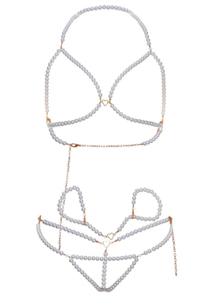 LEG AVENUE - BH-ARMBNDER UND PERLEN-TANGA-SET