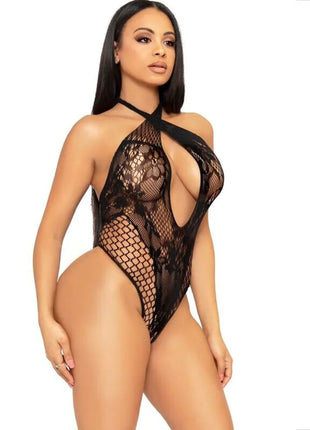 LEG AVENUE - BODY MIT SPITZE SCHWARZ - Bodys