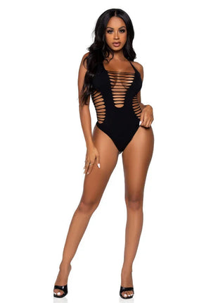 LEG AVENUE - BODY TANGA RACERBACK SCHWARZ - Bodys