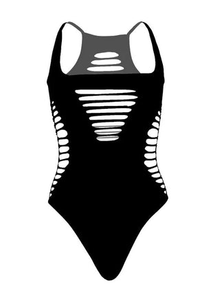 LEG AVENUE - BODY TANGA RACERBACK SCHWARZ - Bodys