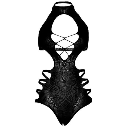 LEG AVENUE - CUT OUT STRAPPY BODYSUIT EINE GRÖSSE - SCHWARZ - Bodys