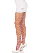 Leg Avenue diamond-netzstrumpfhose rosa mit lila diamantmuster aus fischernetzmaterial für stilvolle optik