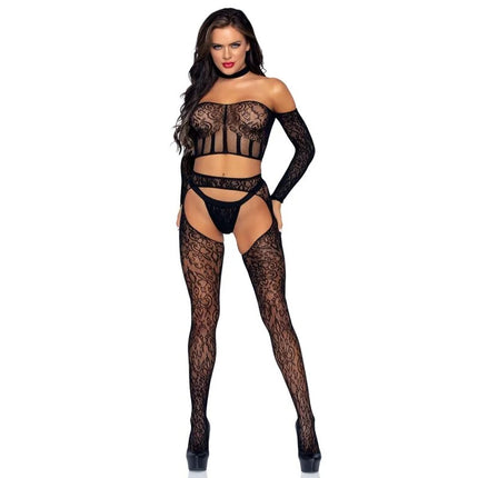 LEG AVENUE - DREITEILIGES SET IN EINER GRÖSSE - Bodystocking