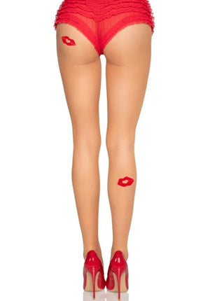 LEG AVENUE - 1415 DURCHSICHTIGE LYCRA-STRÜMPFE MIT KÜSSEN - EINE GRÖSSE