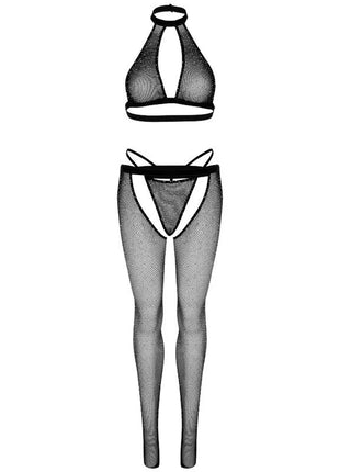 LEG AVENUE - FISCHNETZTOP G-STRING UND STRUMPFHOSE - BH & Slip