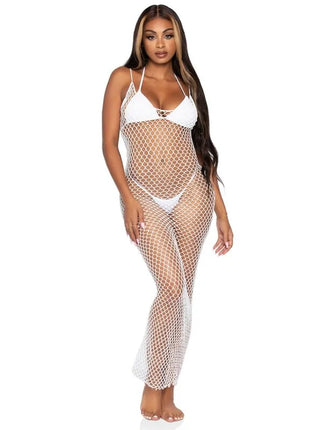 LEG AVENUE - GEWEBTES TWIST-NET-MAXIKLEID EINE GRÖSSE