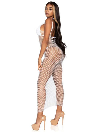 LEG AVENUE - GEWEBTES TWIST-NET-MAXIKLEID EINE GRÖSSE