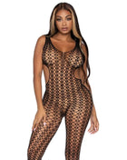 Leg Avenue gitternetz-bodystocking schwarze fischnetz bodysuit mit transparentem mesh und cutout details