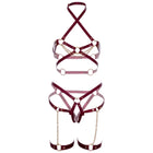 LEG AVENUE – Harness BH & Herz-Strumpfband - S - Körpergeschirr