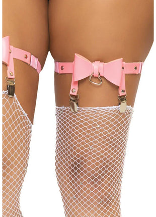 LEG AVENUE - HOHES GARTER AUS VEGANES LEDER EINHEITSGRÖSSE - SCHWARZ - Strumpfbänder