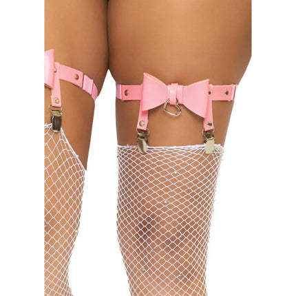 LEG AVENUE - HOHES GARTER AUS VEGANES LEDER EINHEITSGRÖSSE - SCHWARZ - Strumpfbänder