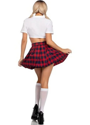 LEG AVENUE - KLASSISCHES COLLEGE-KOSTÜM ROT M/L - Schulmädchen-Kostüm