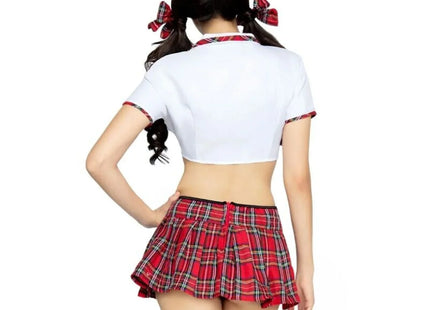 LEG AVENUE - KLASSISCHES MISS COLLEGIATE-KOSTÜM ROT/WEISS S/M