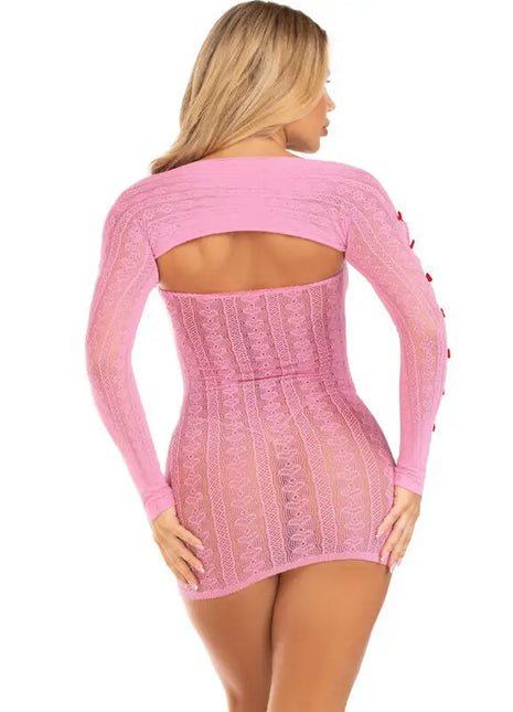 LEG AVENUE - KLEID HERZ & SCHLEIFEN ROSA EINHEITSGRÖSSE - Sexy Kleider