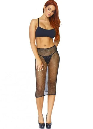 LEG AVENUE - KRISTALLISIERTES FISHNET MULTIDRESS SCHWARZ OS