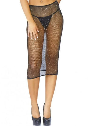 LEG AVENUE - KRISTALLISIERTES FISHNET MULTIDRESS SCHWARZ OS