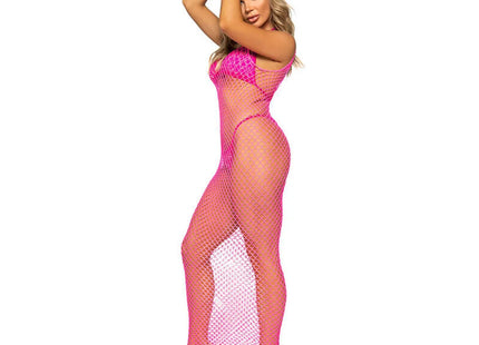 LEG AVENUE - LANGES NETZKLEID PINK EINE GRÖSSE - — / FUCSIA