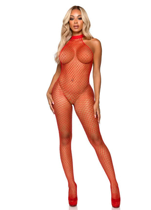 LEG AVENUE - LE FRIVOLE BODYSTOCKING - RACER-HALS EINE GRÖSSE - SCHWARZ - Bodystocking