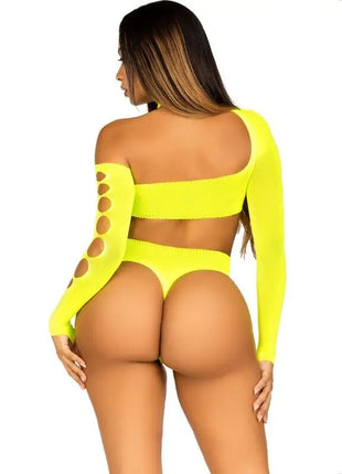 LEG AVENUE - NAHTLOSER BODYSUIT MIT TANGA GELB - Bodys