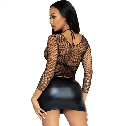 LEG AVENUE - NETZ LANGARM T-SHIRT - Oberteil