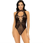 LEG AVENUE - NETZ- UND SPITZEN-SCHLÜSSELLOCH-HALTER-BODYS EINHEITSGRÖSSE